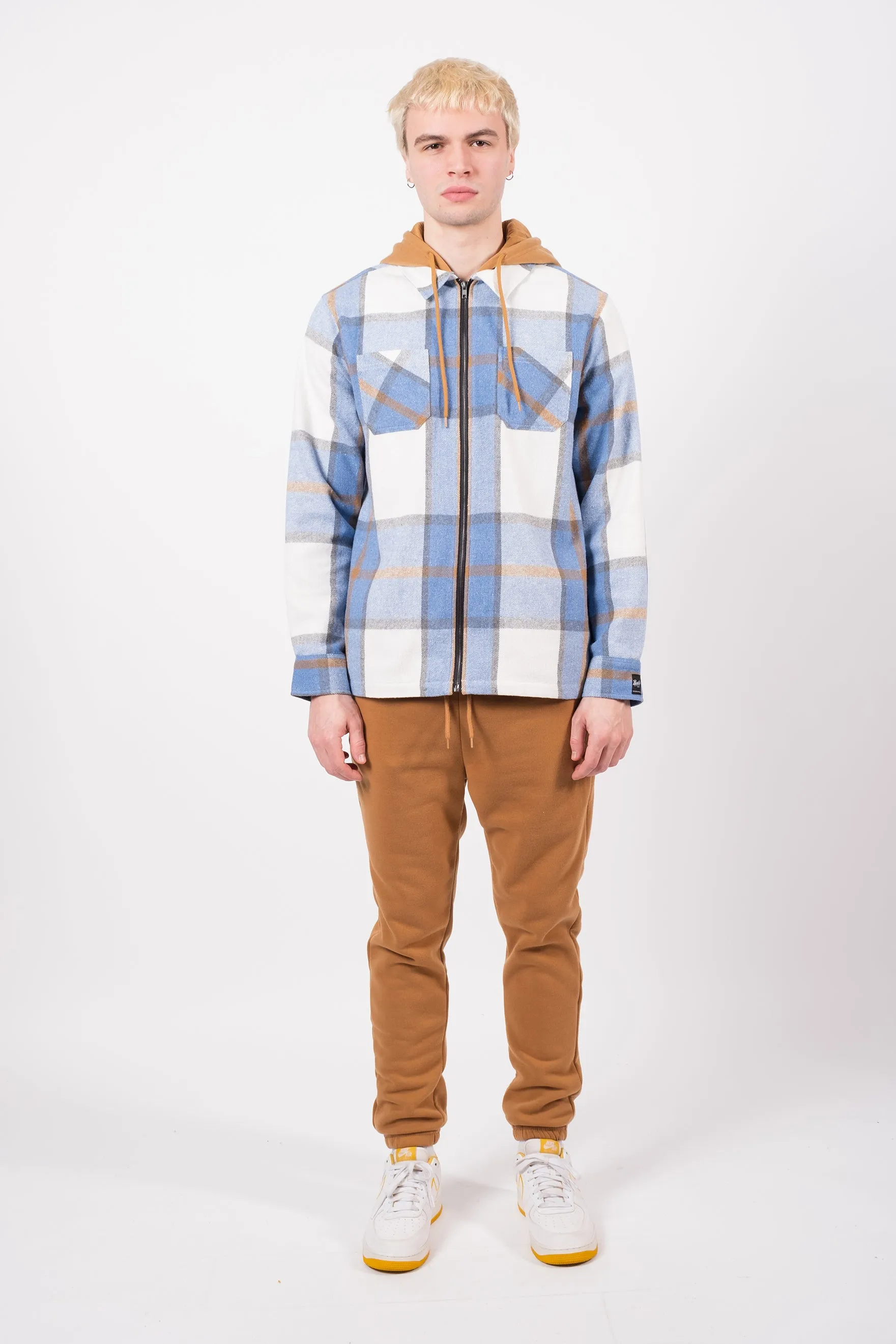 Flannel Hooded Zip Shacket