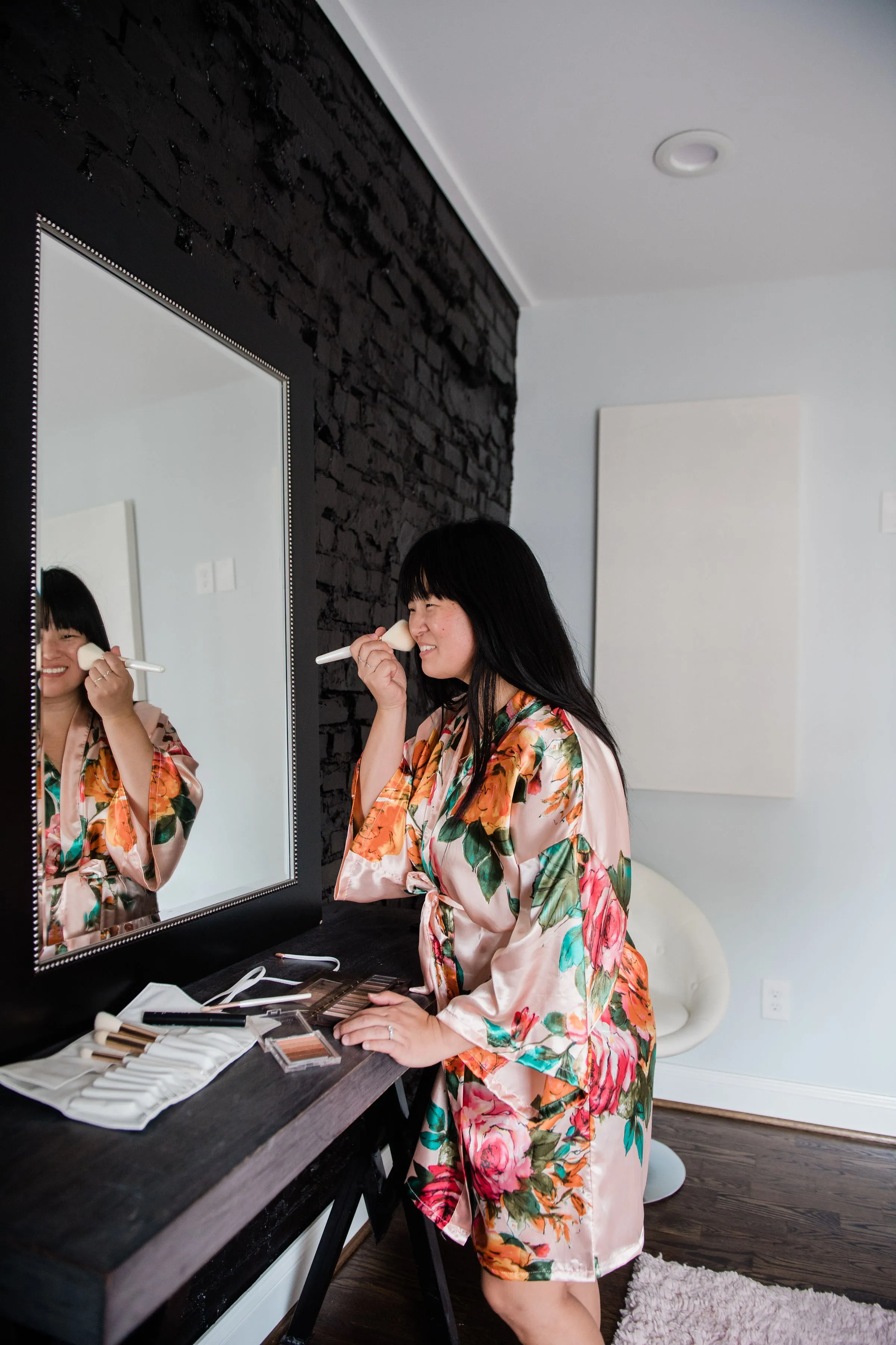 Floral Satin Robe