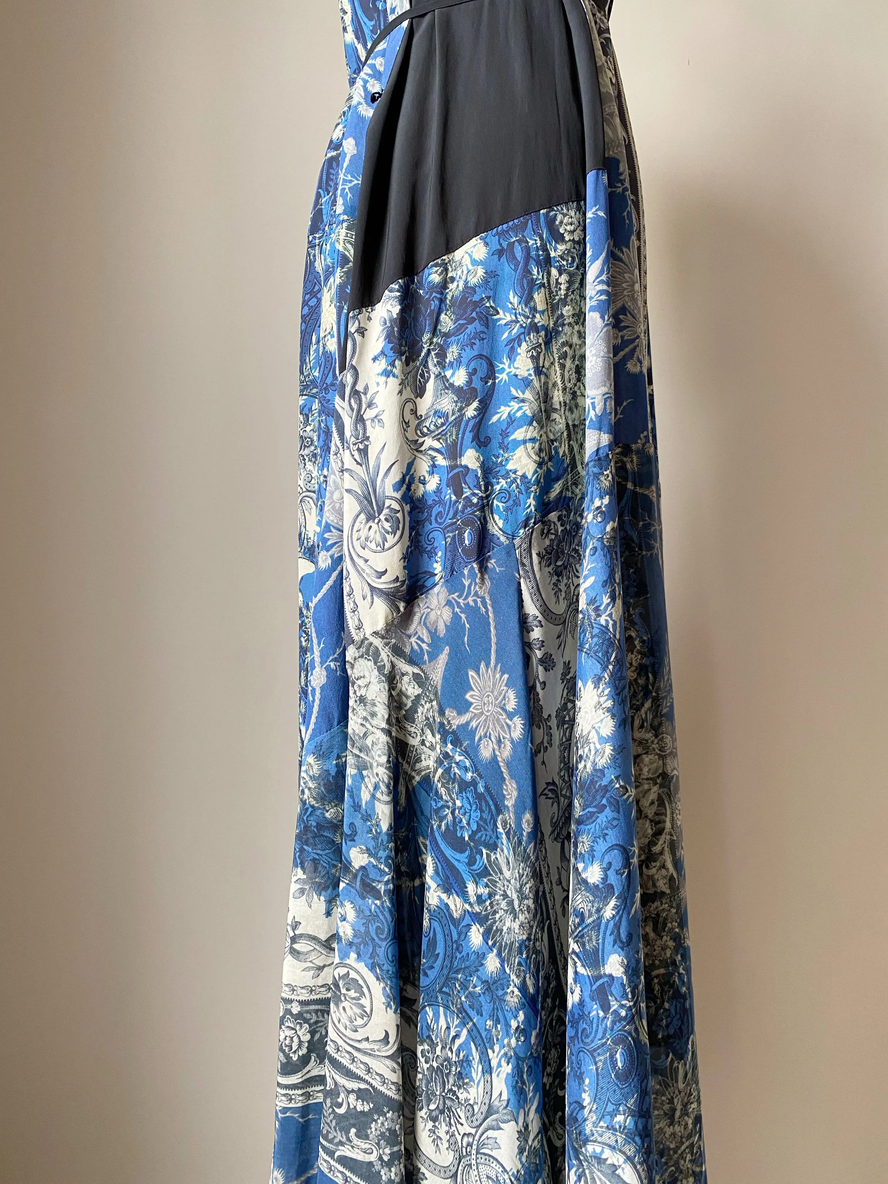 floral stripe scorpion slip dress
