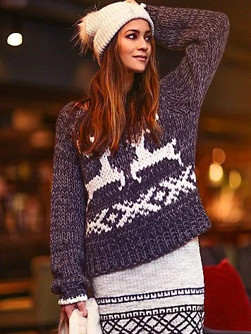 Free People Dancer & Prancer Sweater | Charcoal