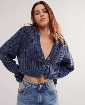Free People Sweet Nothing Cardi Navy