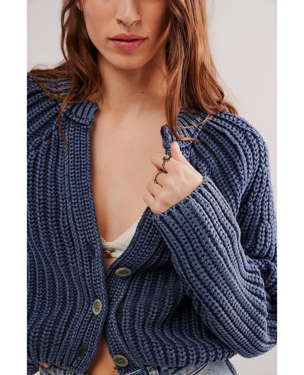 Free People Sweet Nothing Cardi Navy