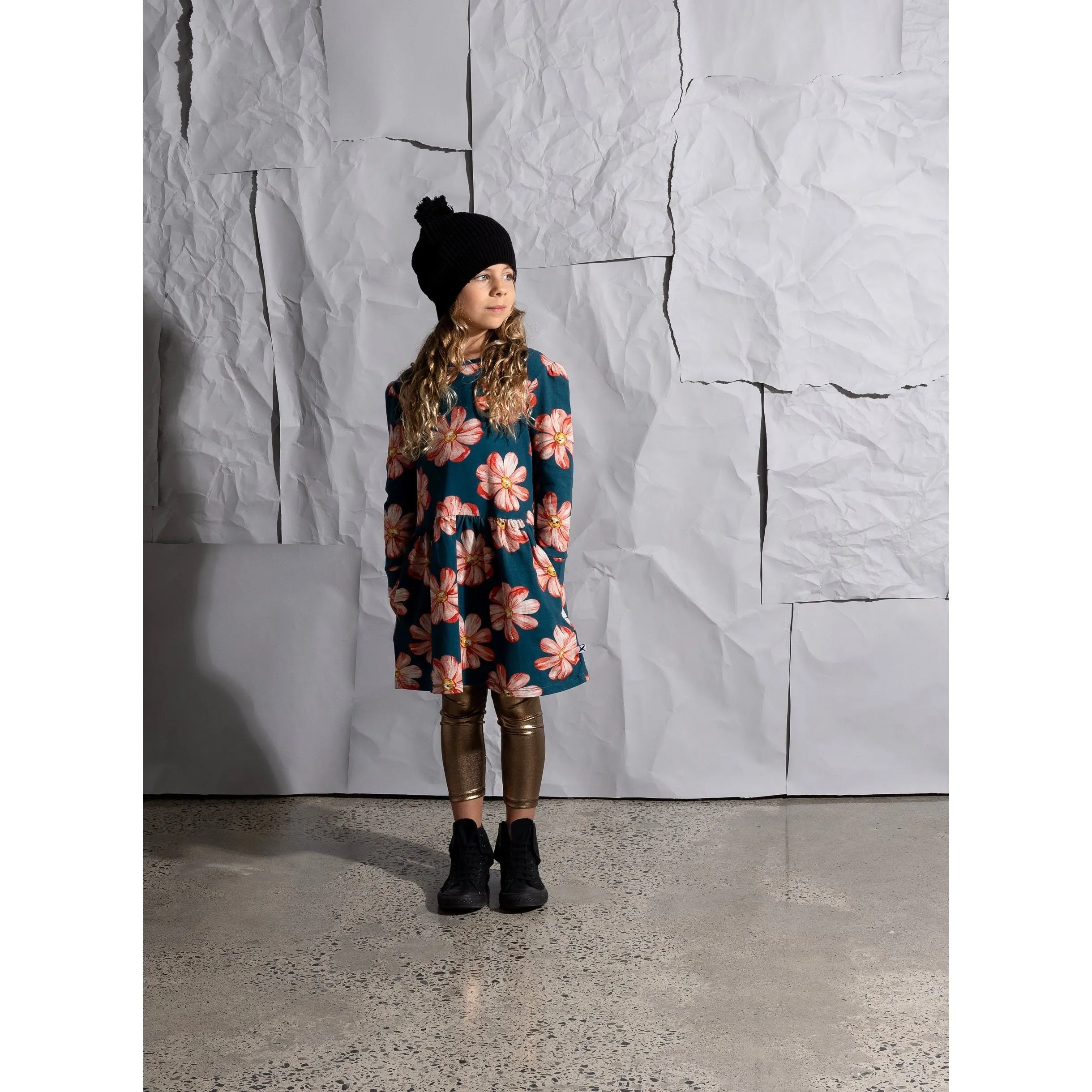 Friendly Flower Dress - Teal
