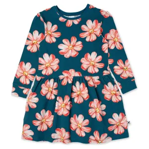 Friendly Flower Dress - Teal