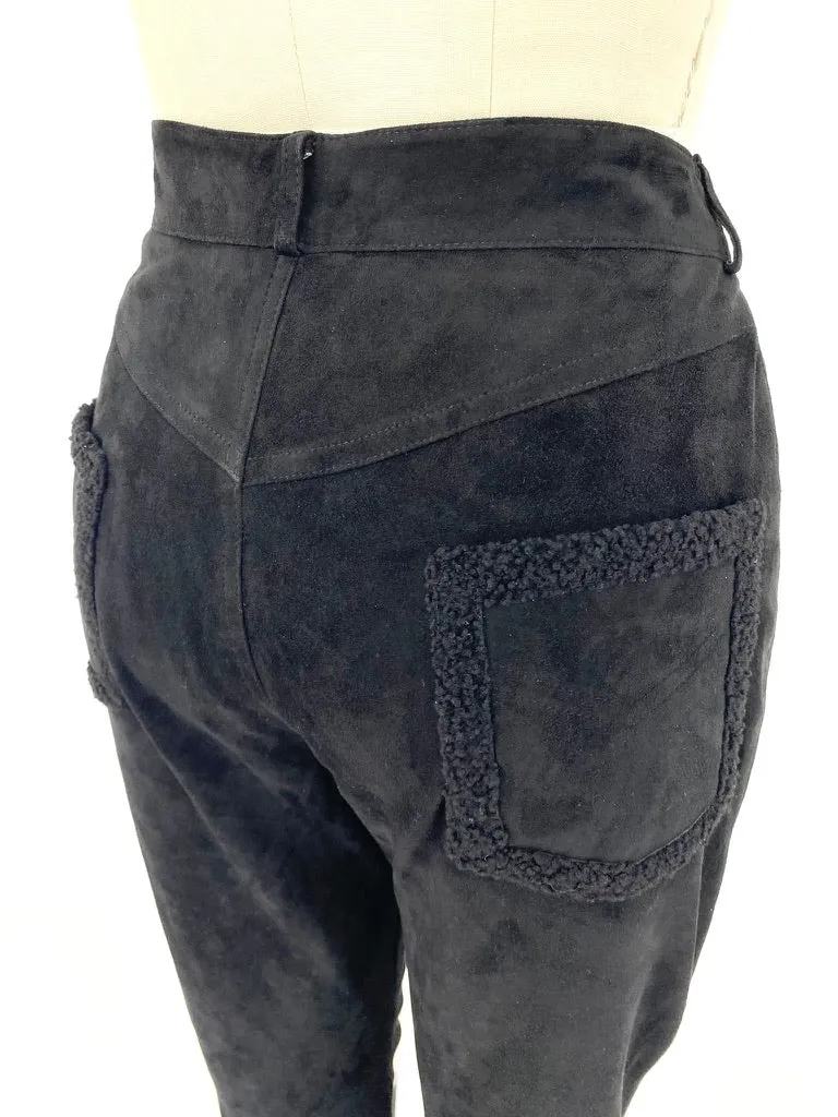 F/W 2000 Christian Dior Boutique Suede Shearling Pants