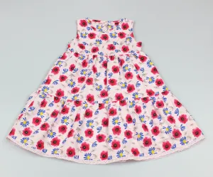 Girls All Over Print Poppies Dress (3-8 Years0)-GF5026
