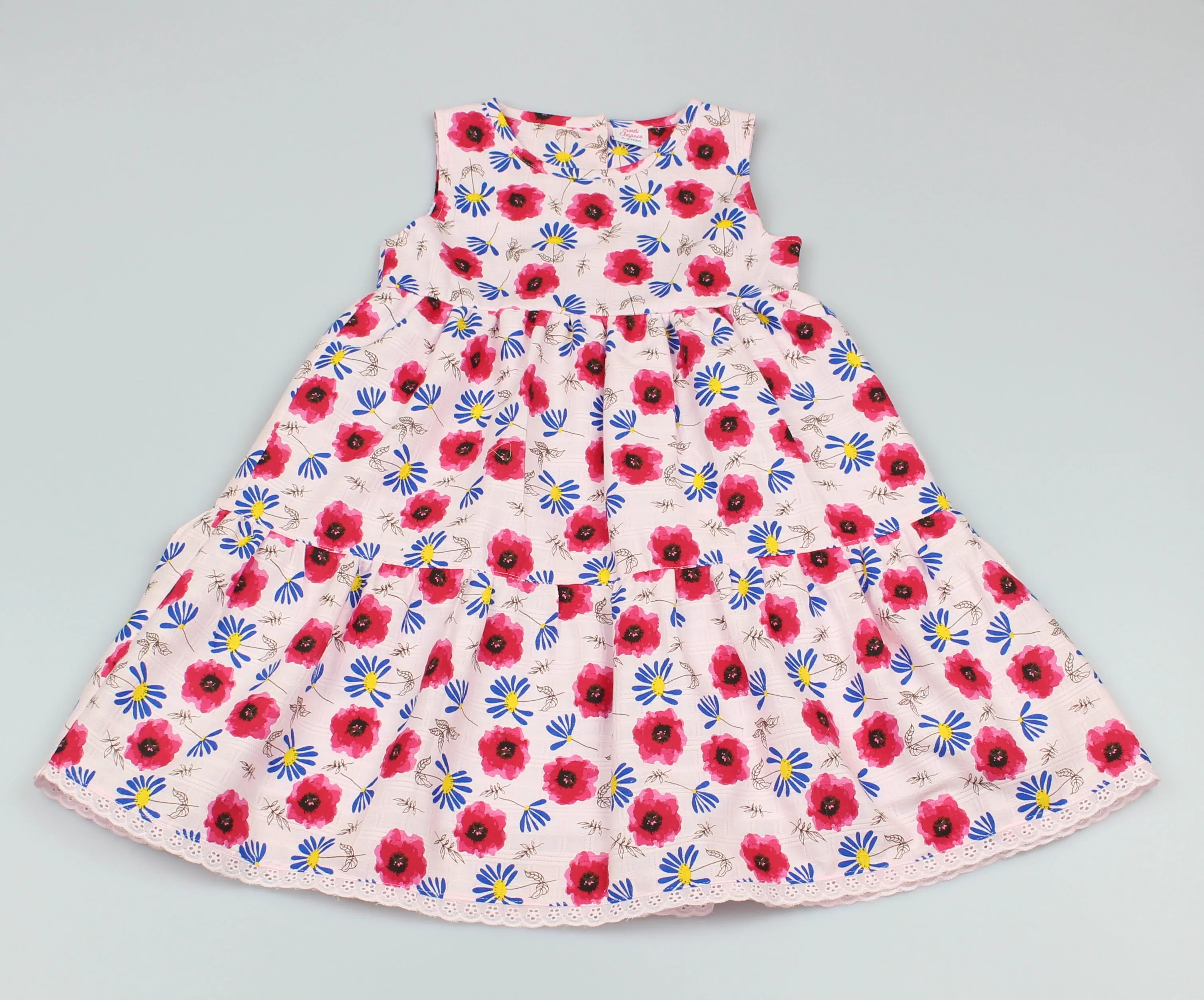 Girls All Over Print Poppies Dress (3-8 Years0)-GF5026
