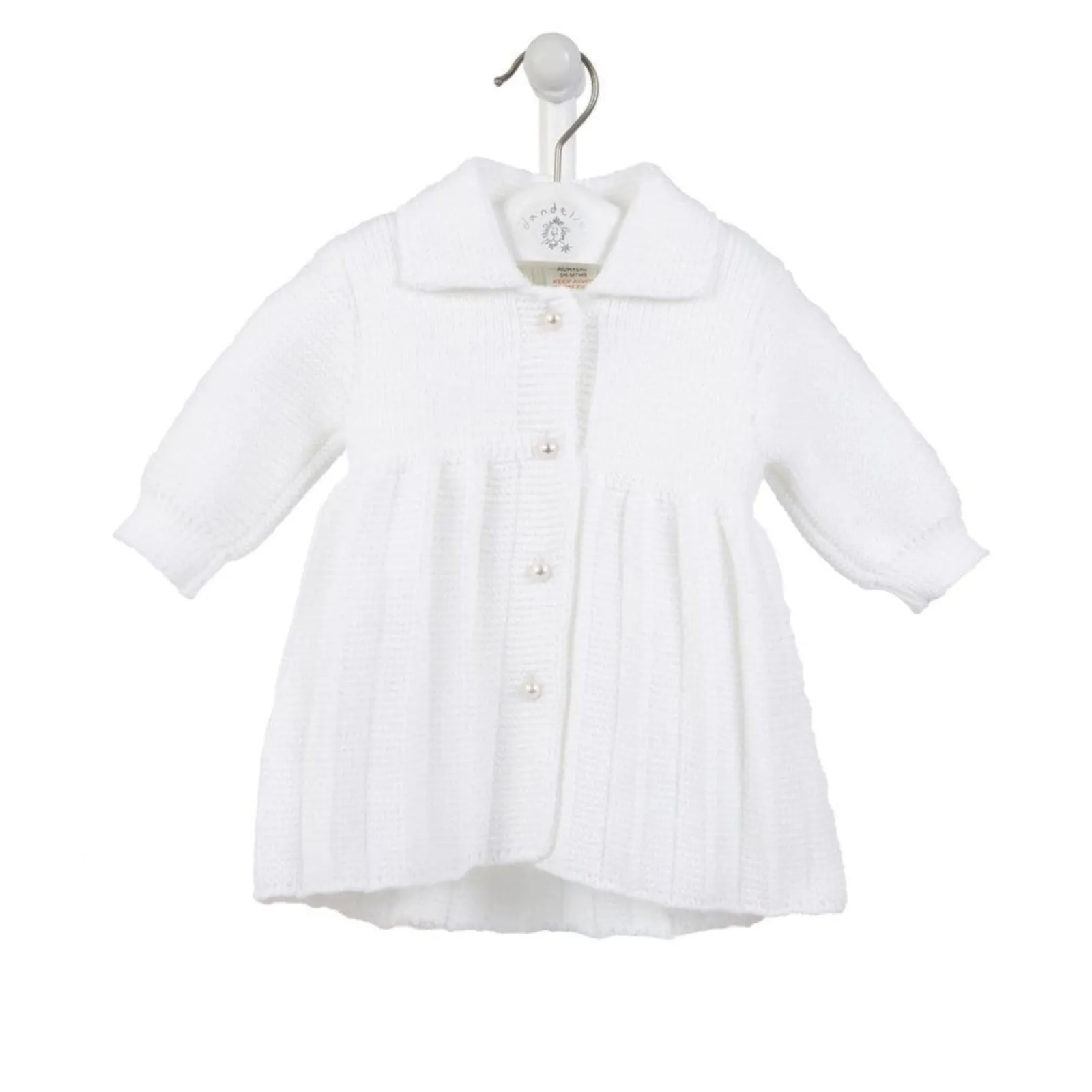 Girls Pearl Button Knitted Coat
