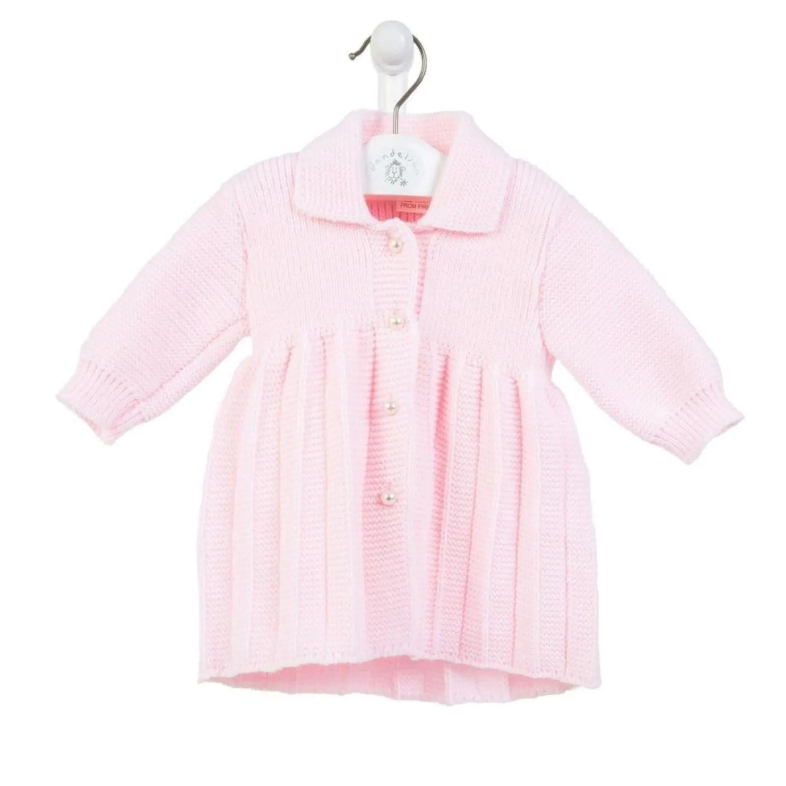 Girls Pearl Button Knitted Coat