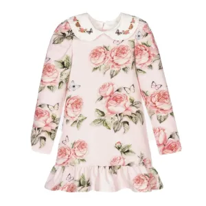 Girls Pink Rose Dress