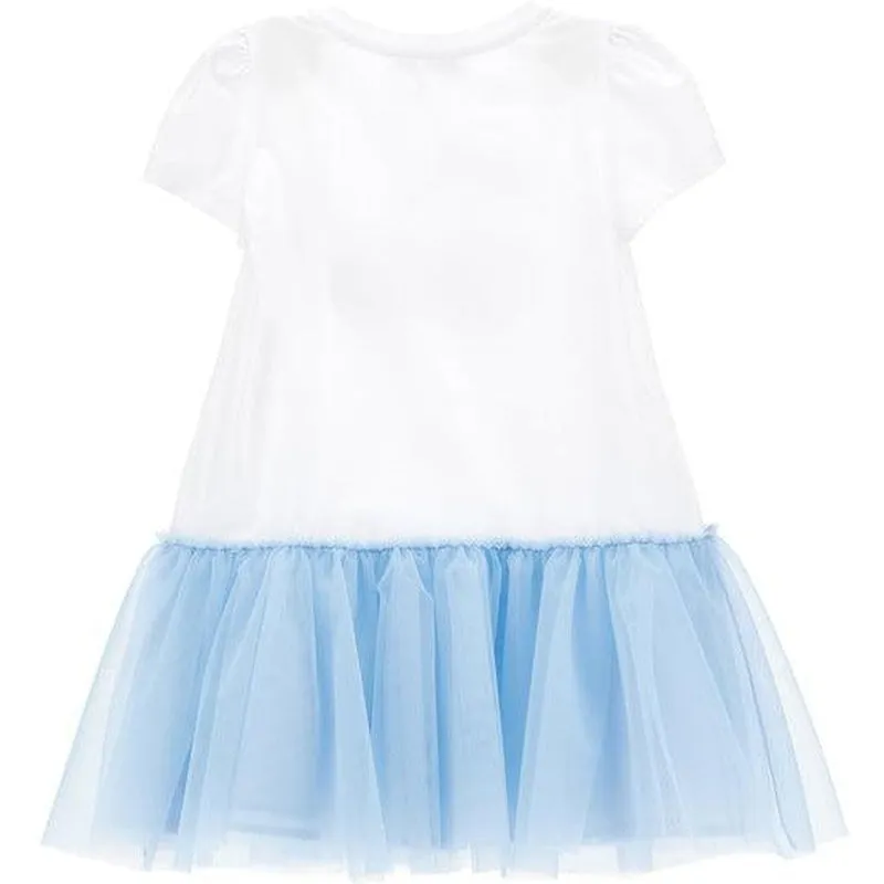 Girls White & Blue Tulle  Cherry Dress