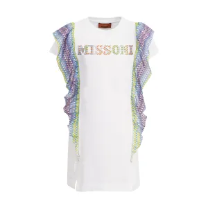 Girls White Frill Dress