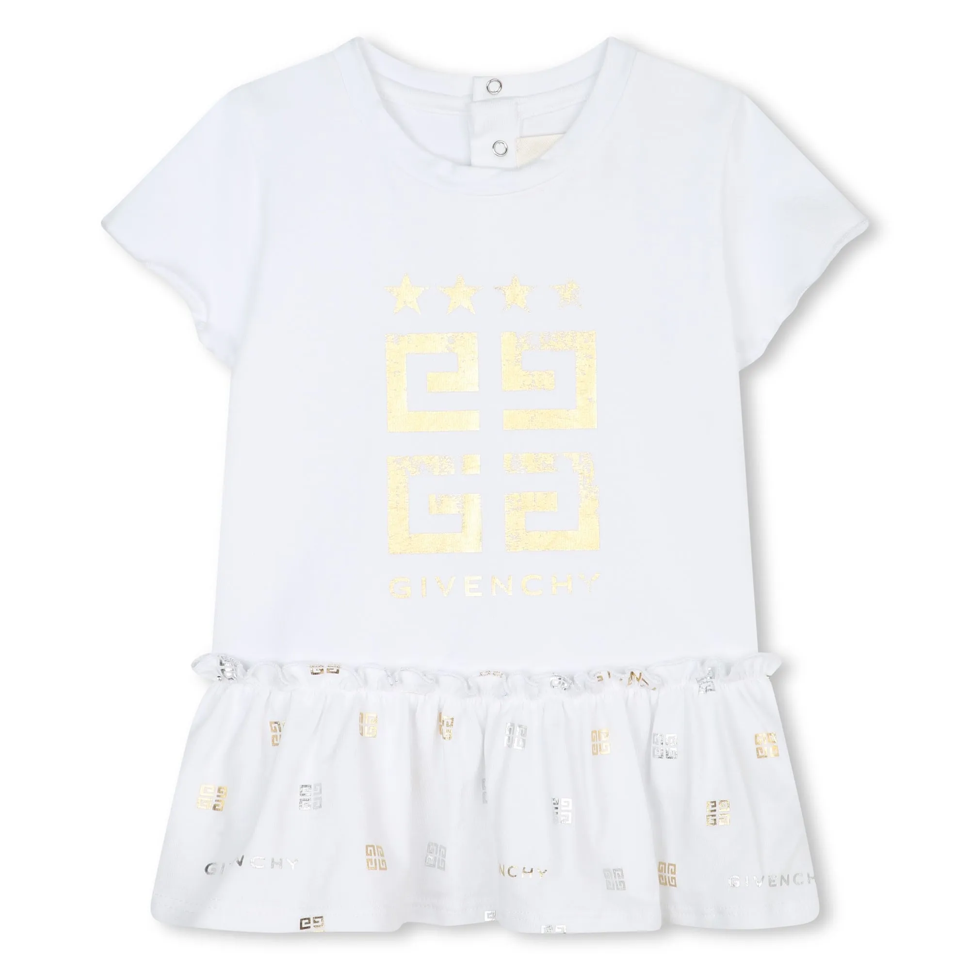 Givenchy Baby Girls White & Gold Dress
