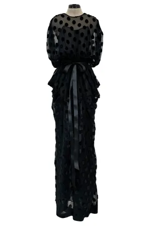 Givenchy Fall 1979 Black Silk & Velvet with Inner Slip