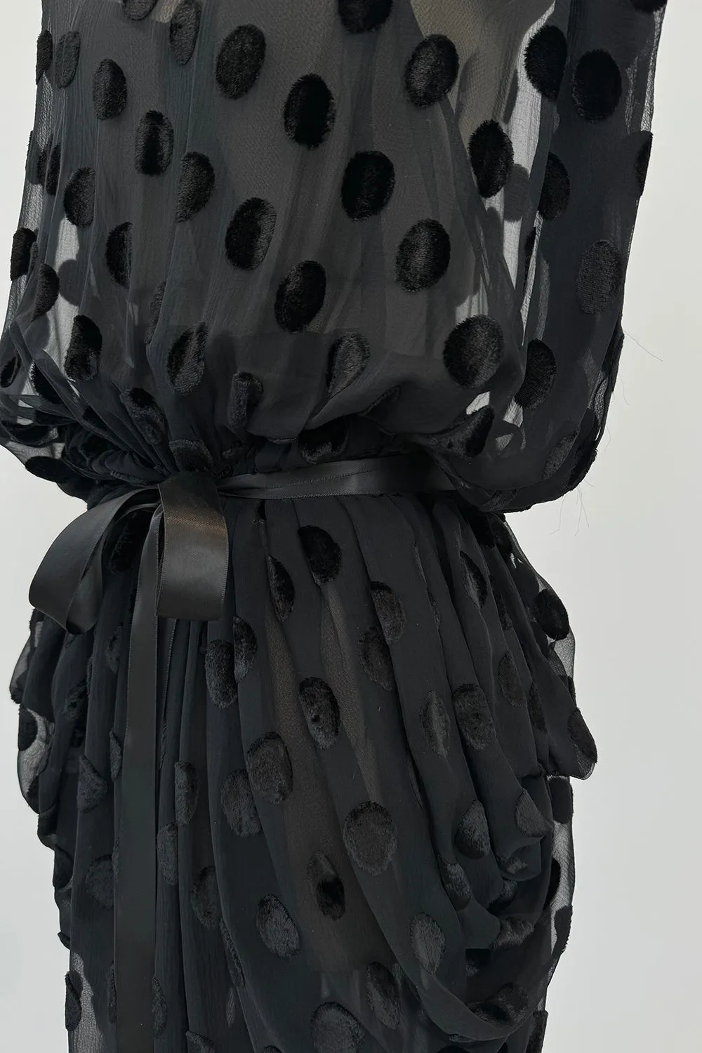 Givenchy Fall 1979 Black Silk & Velvet with Inner Slip