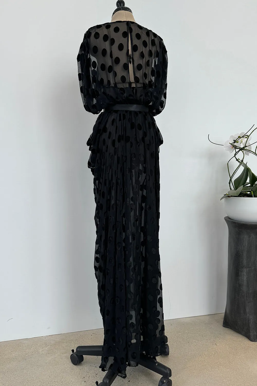 Givenchy Fall 1979 Black Silk & Velvet with Inner Slip