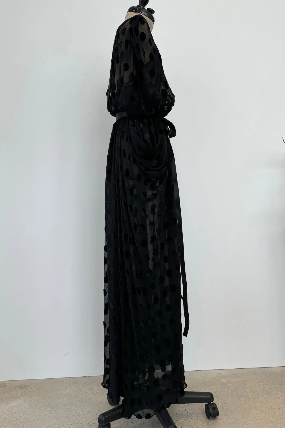 Givenchy Fall 1979 Black Silk & Velvet with Inner Slip