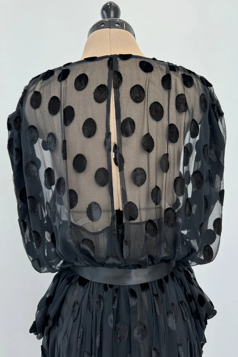 Givenchy Fall 1979 Black Silk & Velvet with Inner Slip