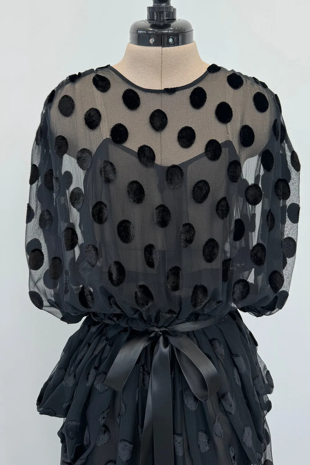 Givenchy Fall 1979 Black Silk & Velvet with Inner Slip