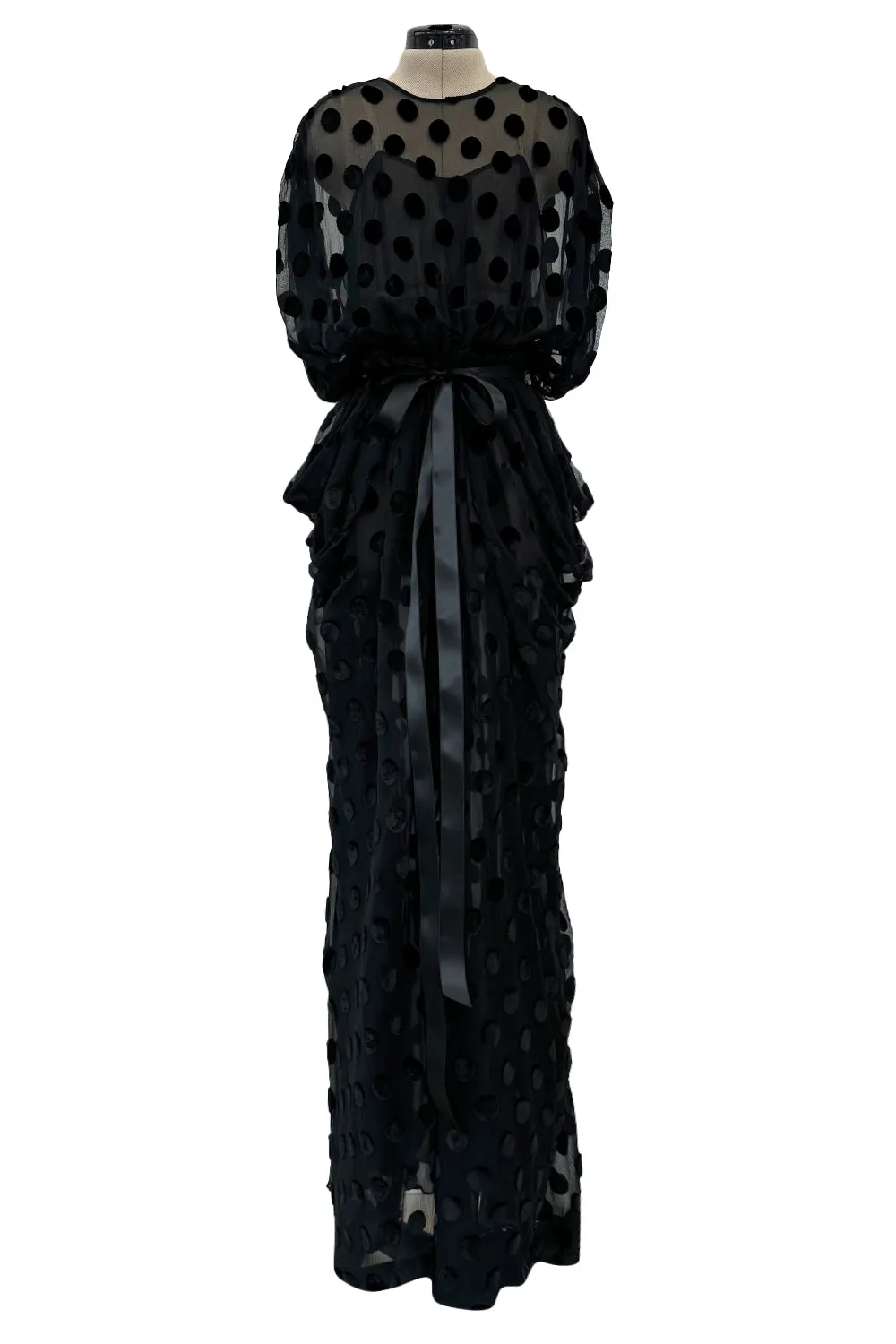 Givenchy Fall 1979 Black Silk & Velvet with Inner Slip