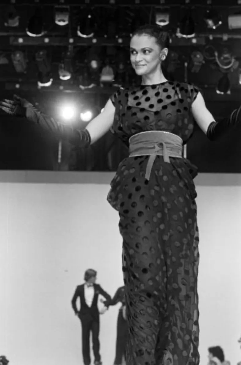 Givenchy Fall 1979 Black Silk & Velvet with Inner Slip