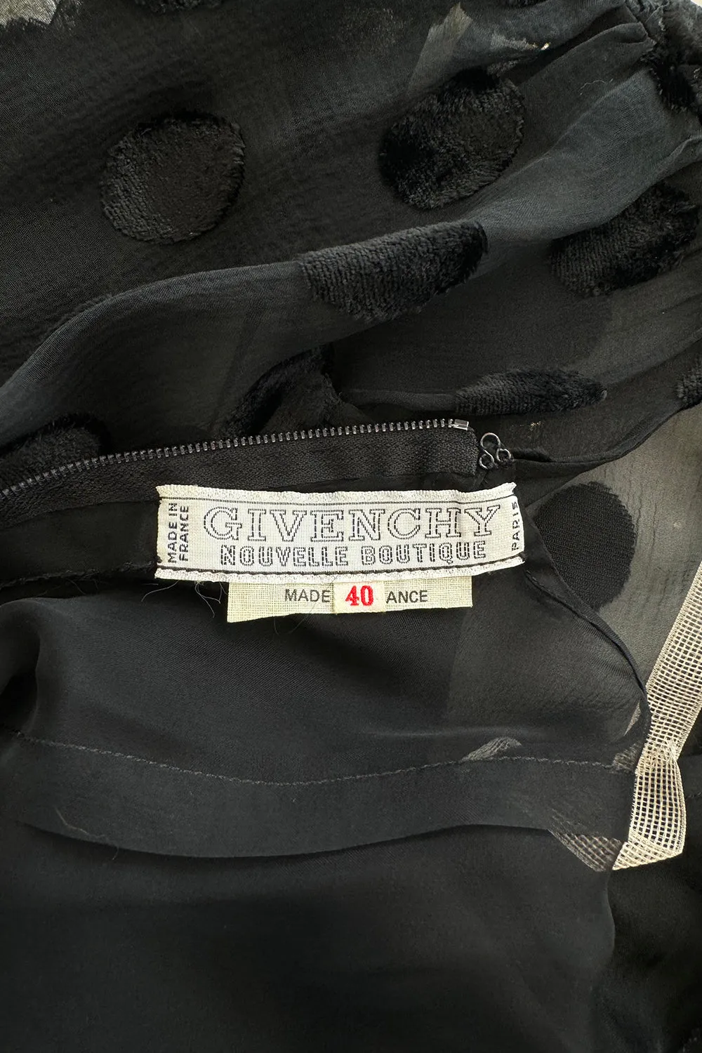 Givenchy Fall 1979 Black Silk & Velvet with Inner Slip
