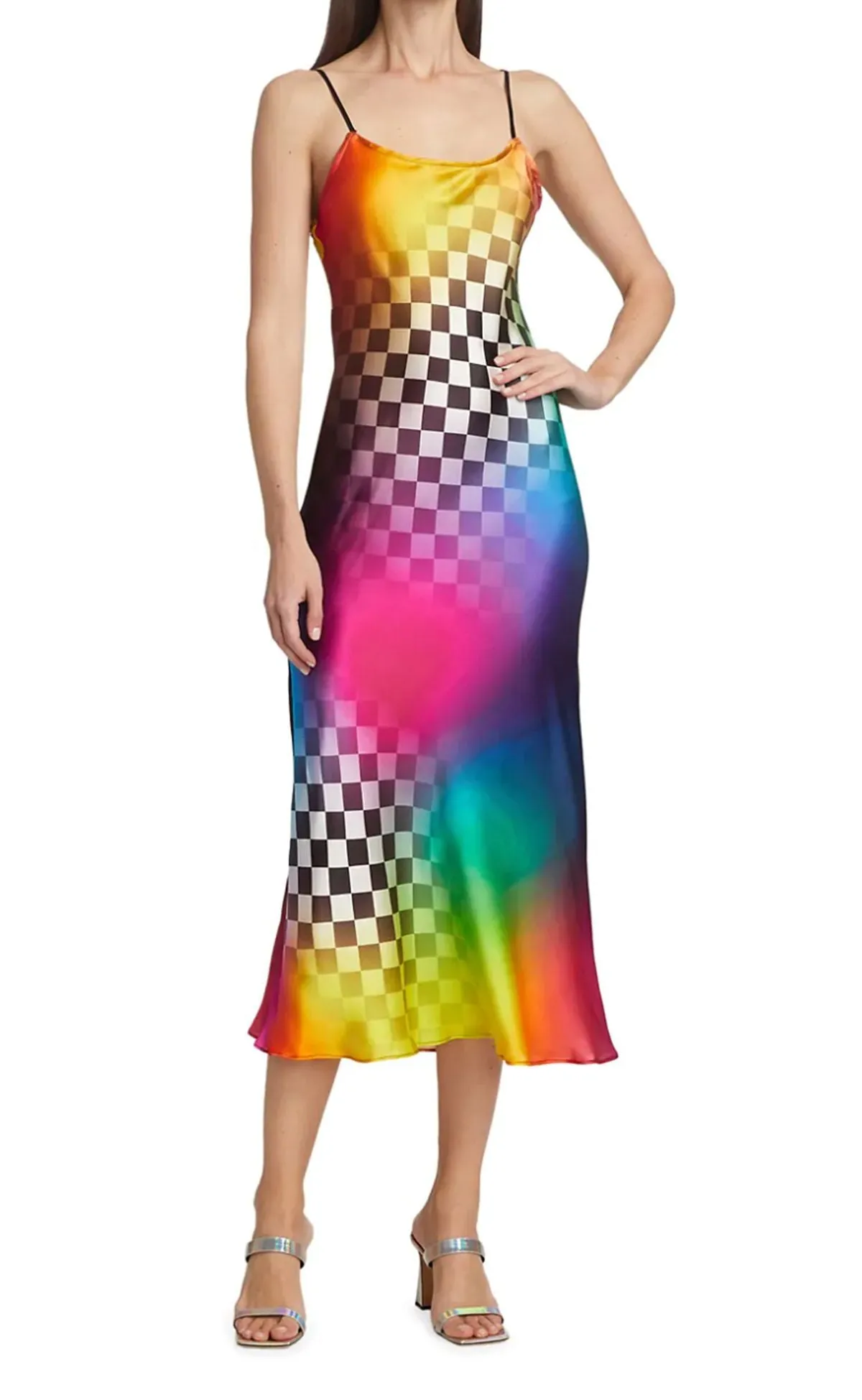 Gradient Tile Slip Dress