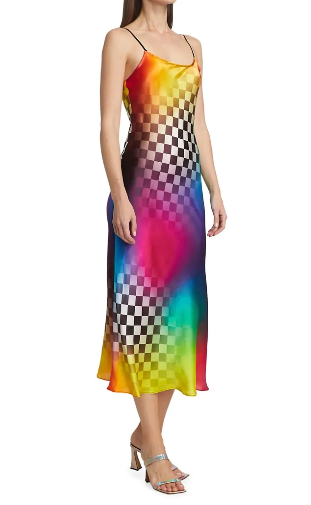 Gradient Tile Slip Dress