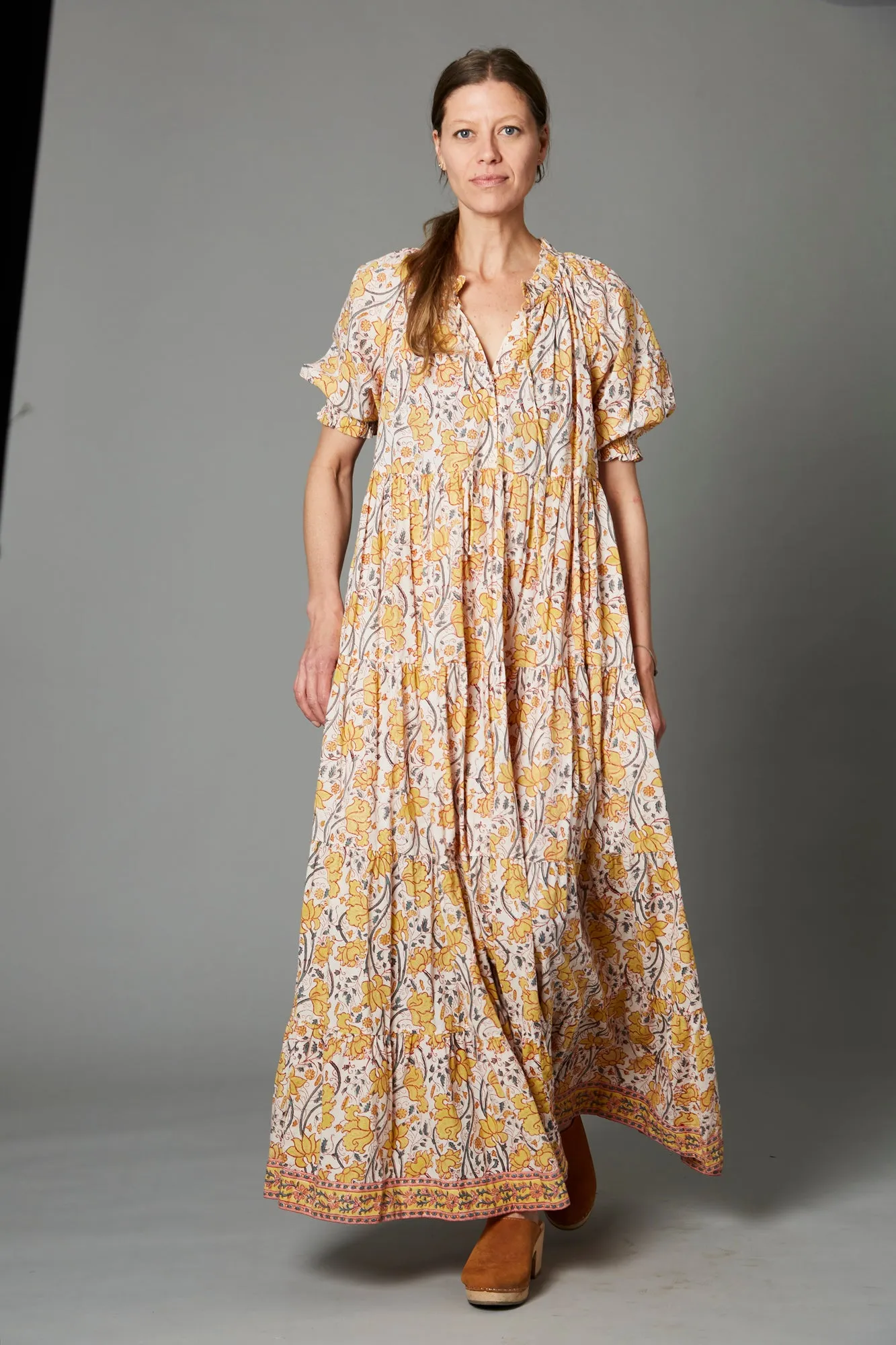 Graziana Long Dress, Orchid Yellow