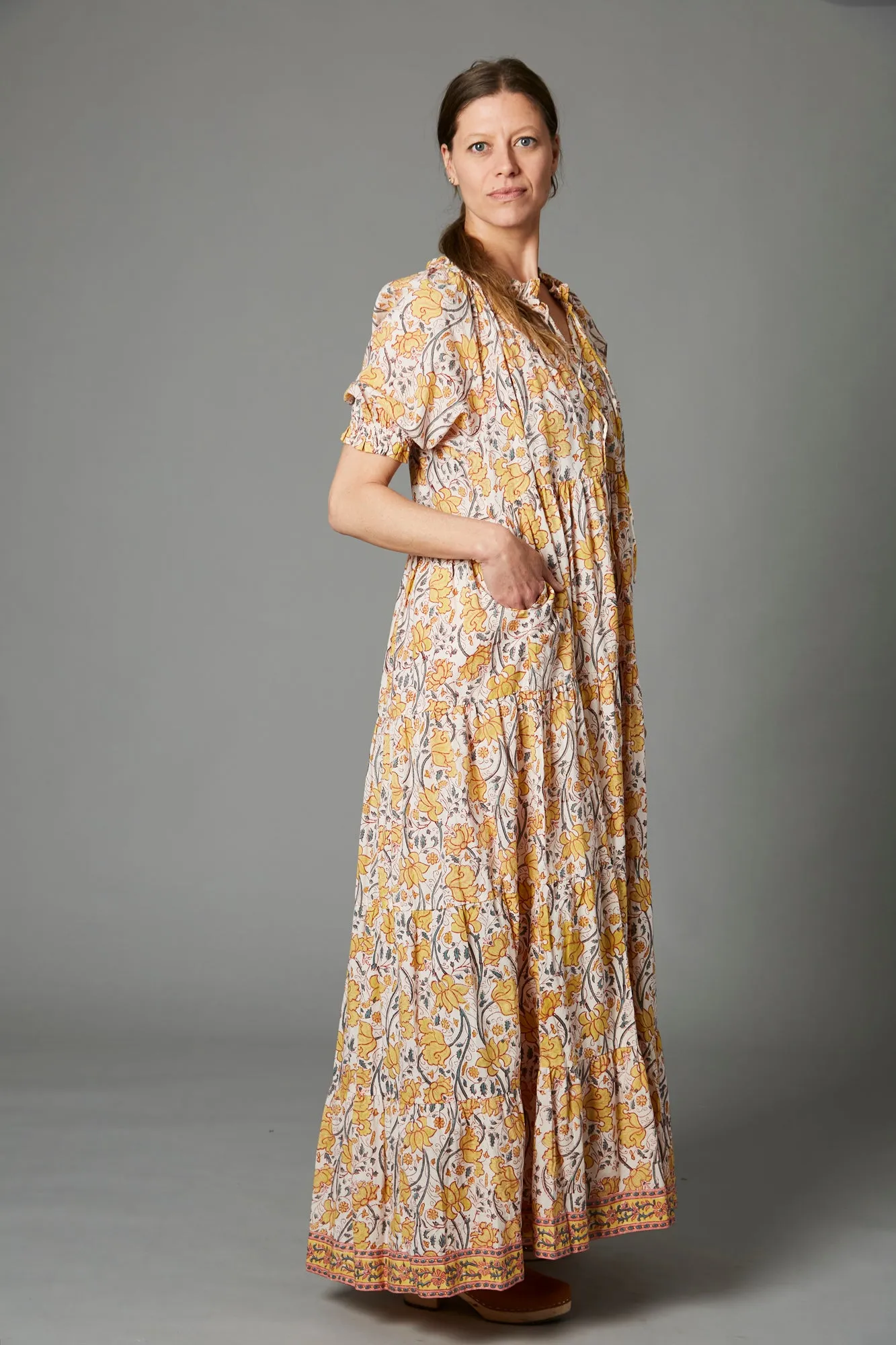 Graziana Long Dress, Orchid Yellow