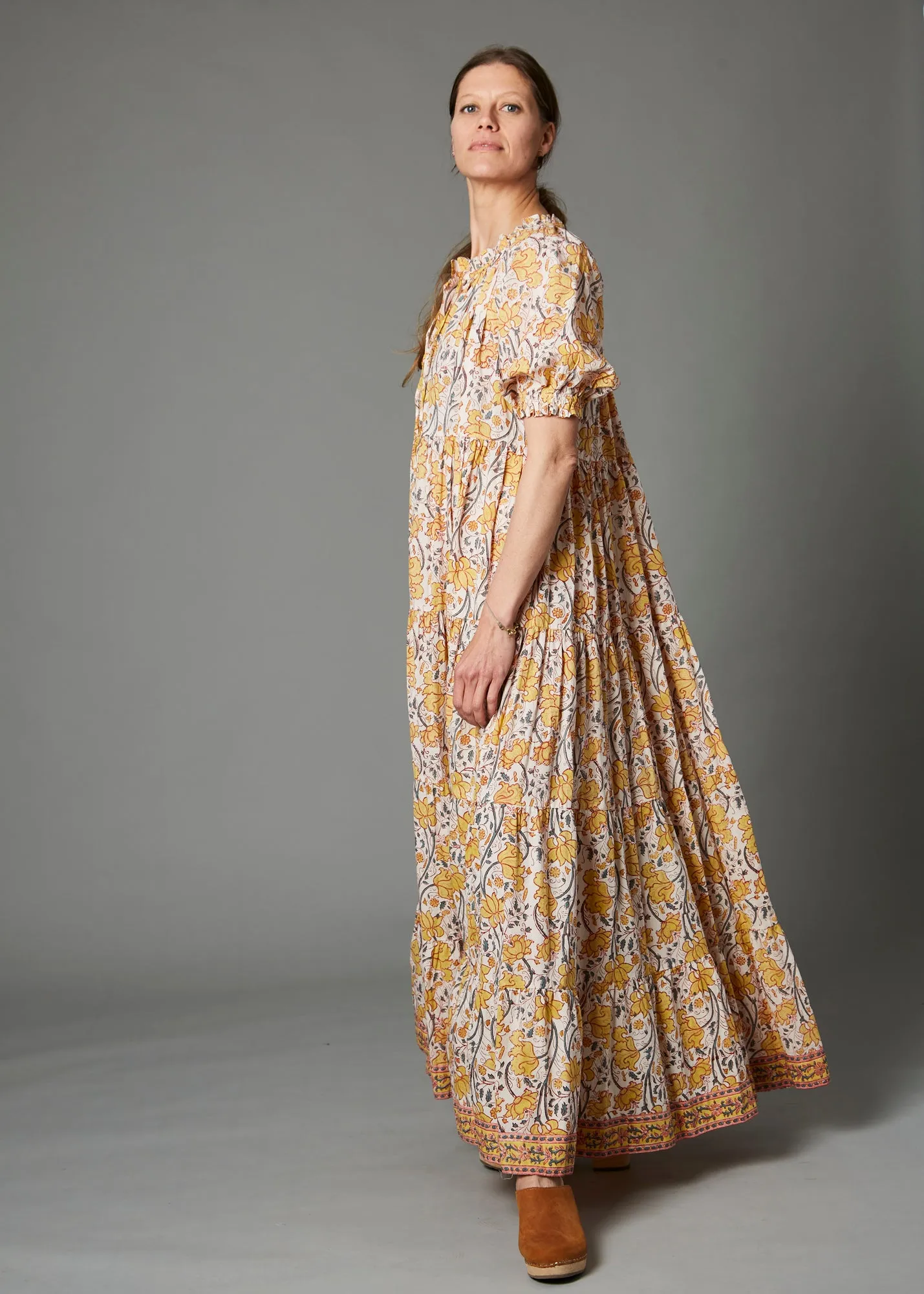 Graziana Long Dress, Orchid Yellow