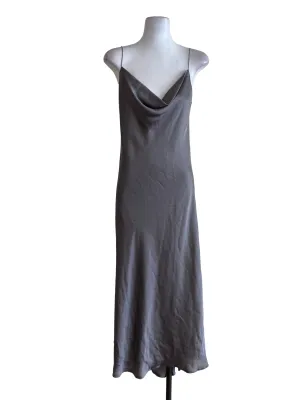 Grey Satin Slip Dress