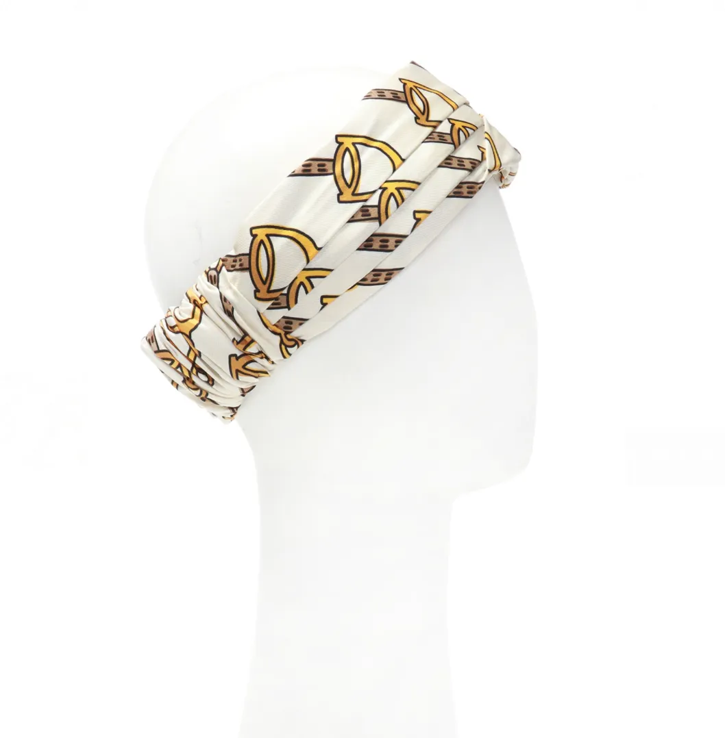 Gucci Silk Horse-bit Headband in White