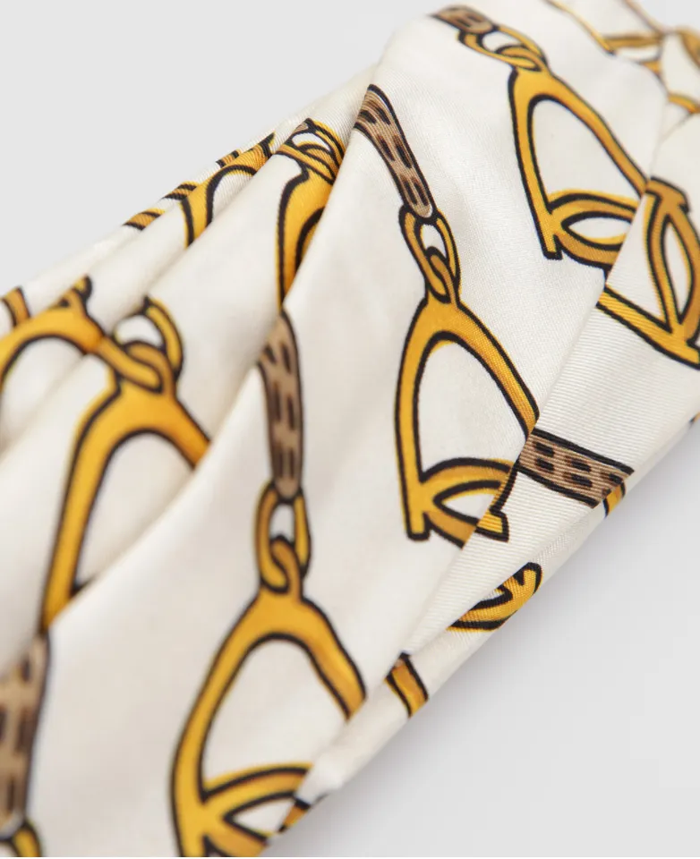 Gucci Silk Horse-bit Headband in White