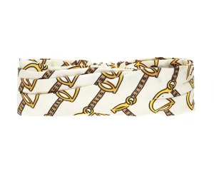 Gucci Silk Horse-bit Headband in White