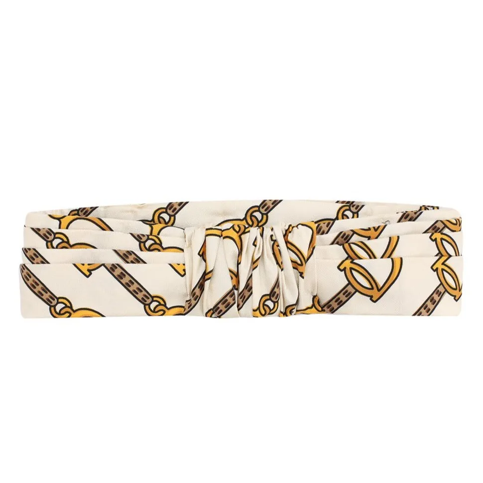Gucci Silk Horse-bit Headband in White