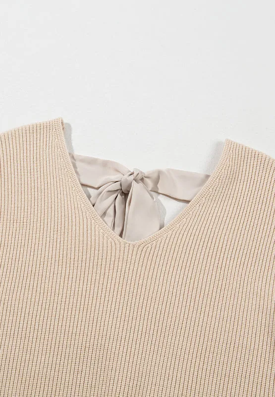 Hazel Blues® |  Tied Back V-Neck Long Sleeve Sweater