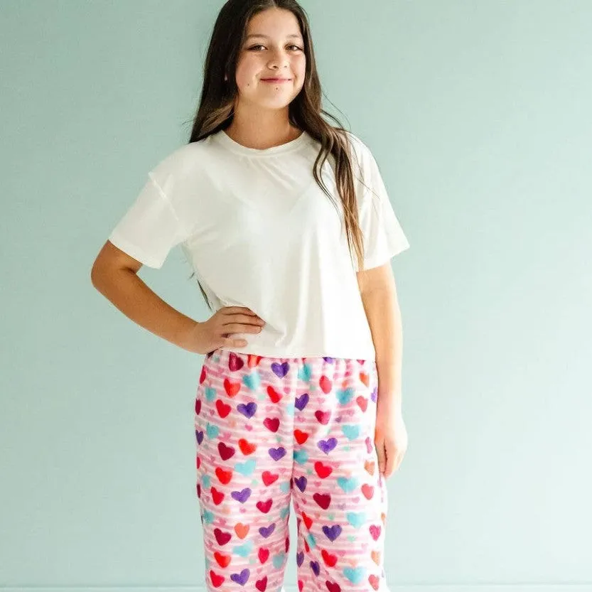 Heart Stripes Plush Pants