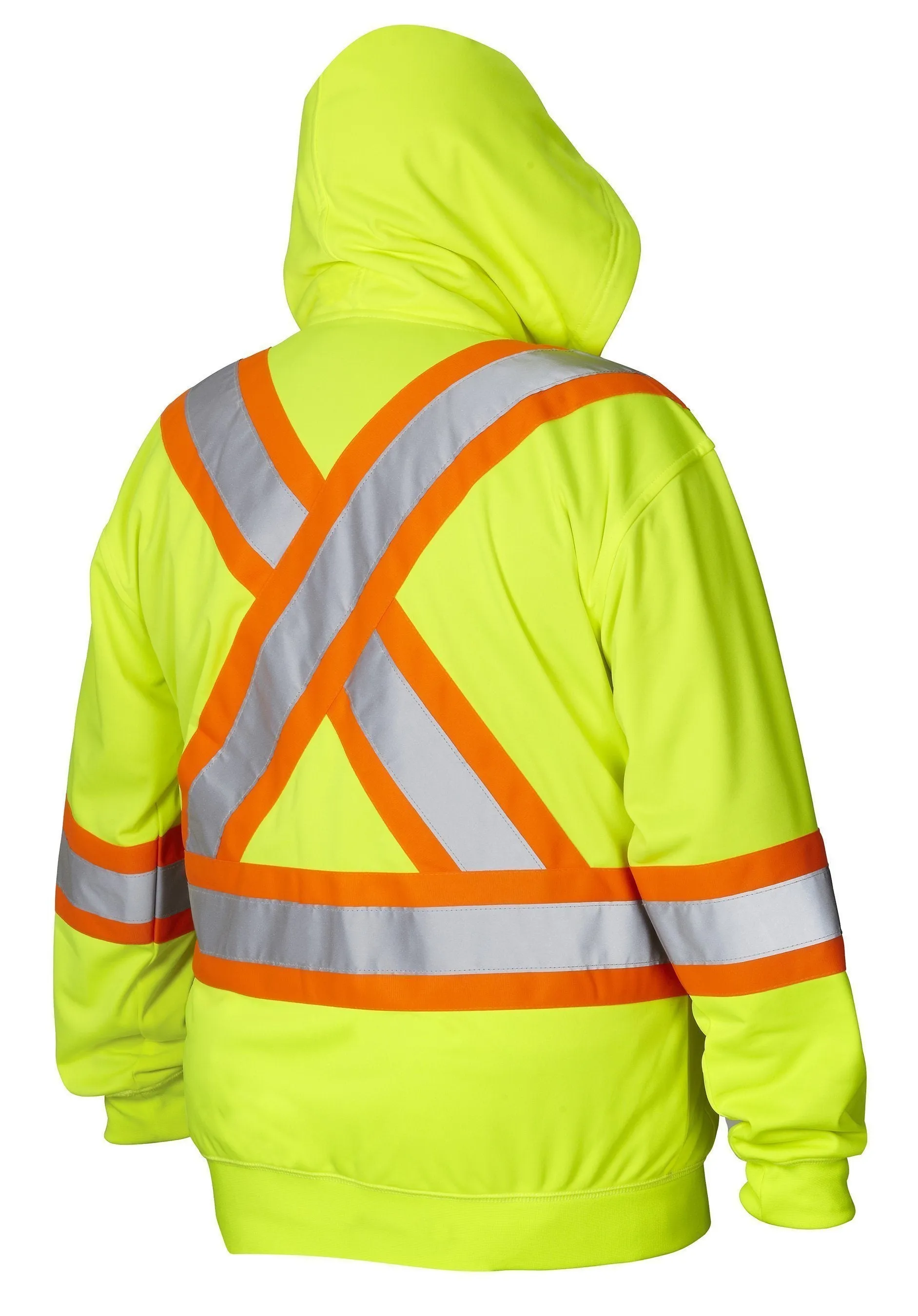 Hi Vis Safety Hoodie with Detachable Hood and Water Repellent Finish