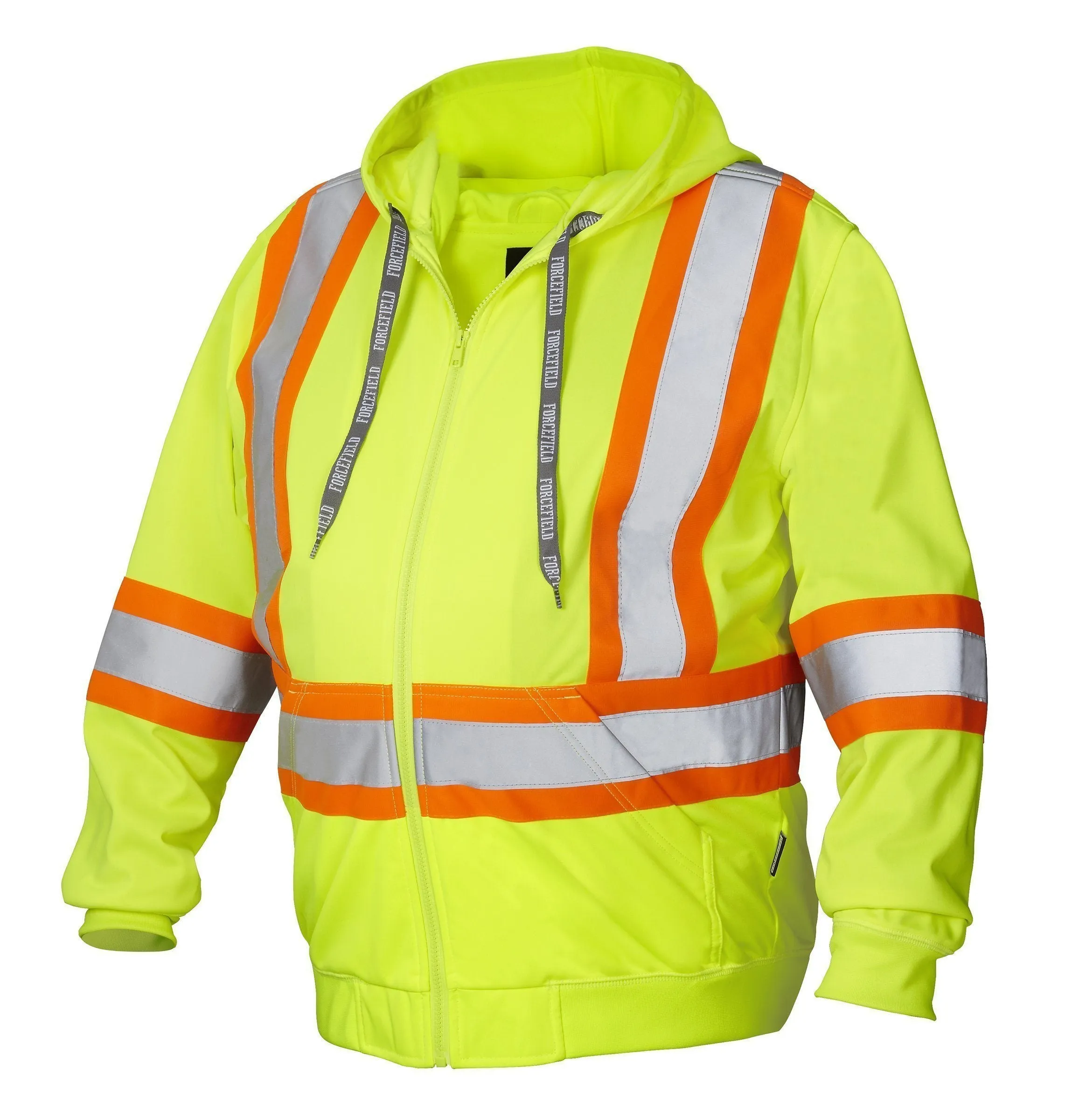 Hi Vis Safety Hoodie with Detachable Hood and Water Repellent Finish