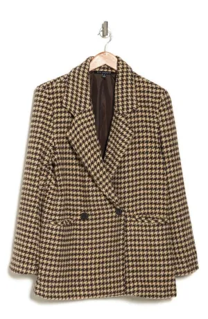 Houndstooth Notch Collar Blazer