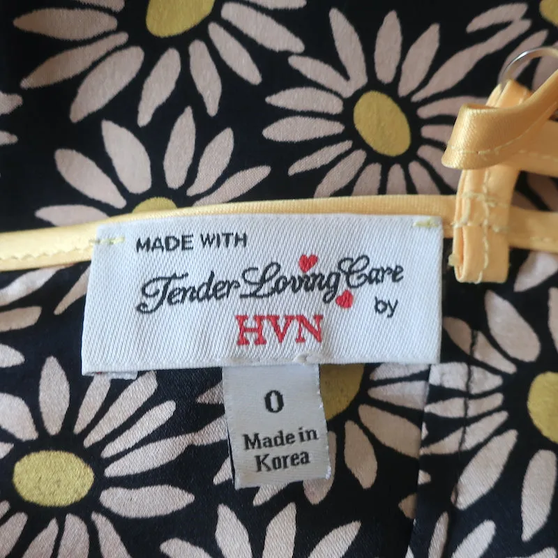 HVN Slip Dress Susan Daisy Print Silk Size 0