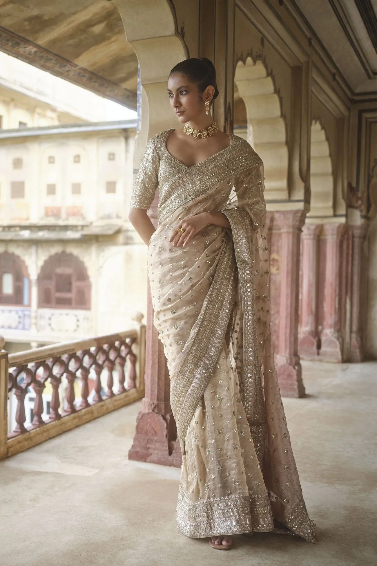 Ishama Handwoven Benarasi Silk Saree - Gold