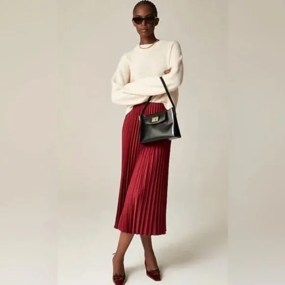 J.Crew Gwyneth Pleated Slip Skirt Size S