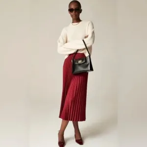 J.Crew Gwyneth Pleated Slip Skirt Size S