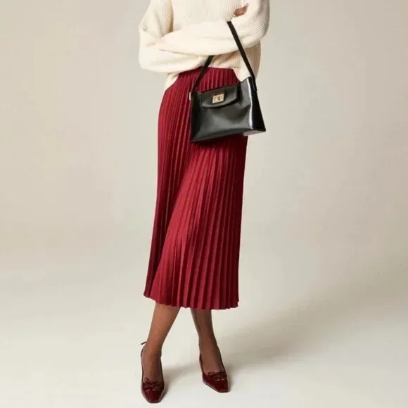 J.Crew Gwyneth Pleated Slip Skirt Size S