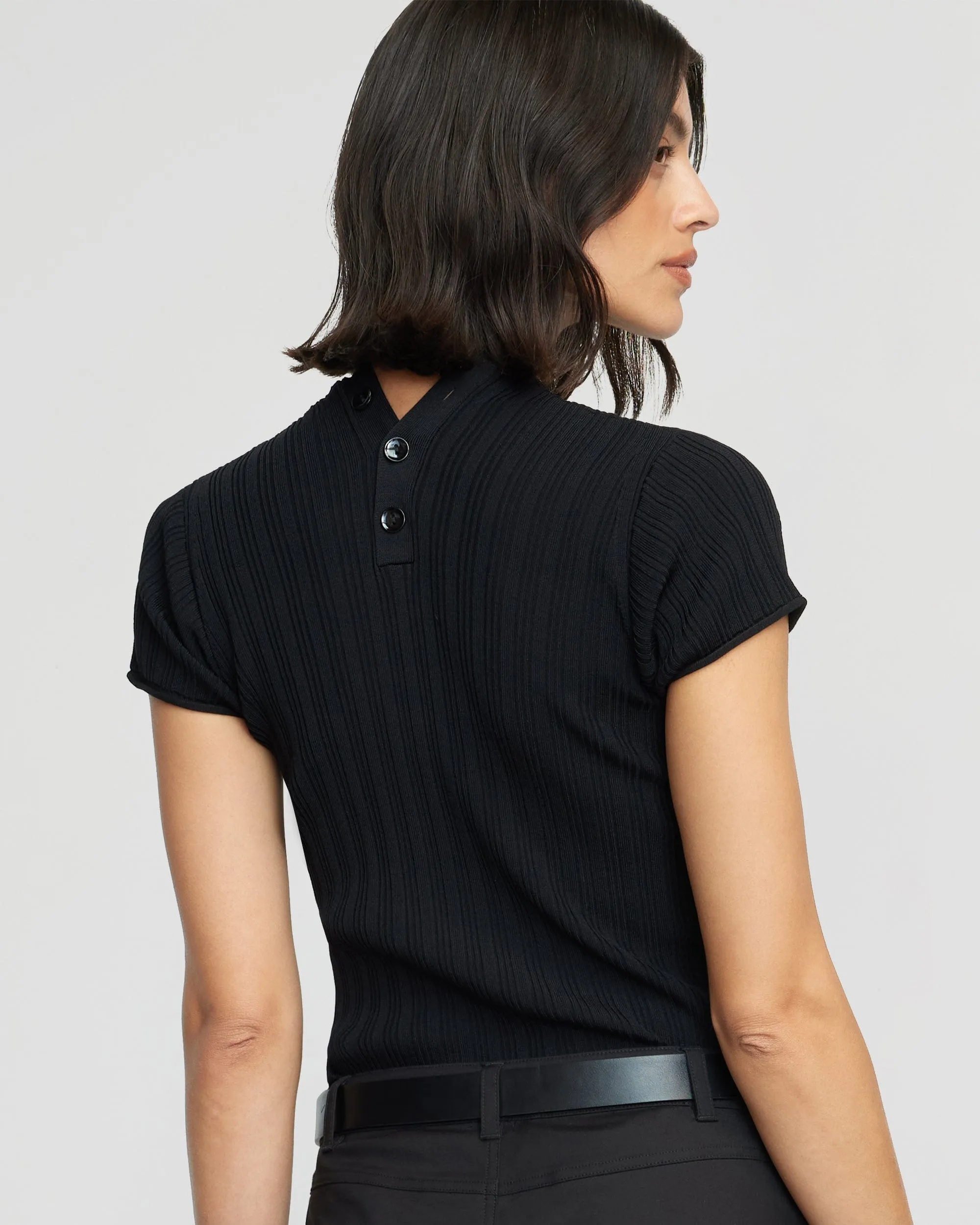 Jeni Button V-Neck Sweater Top