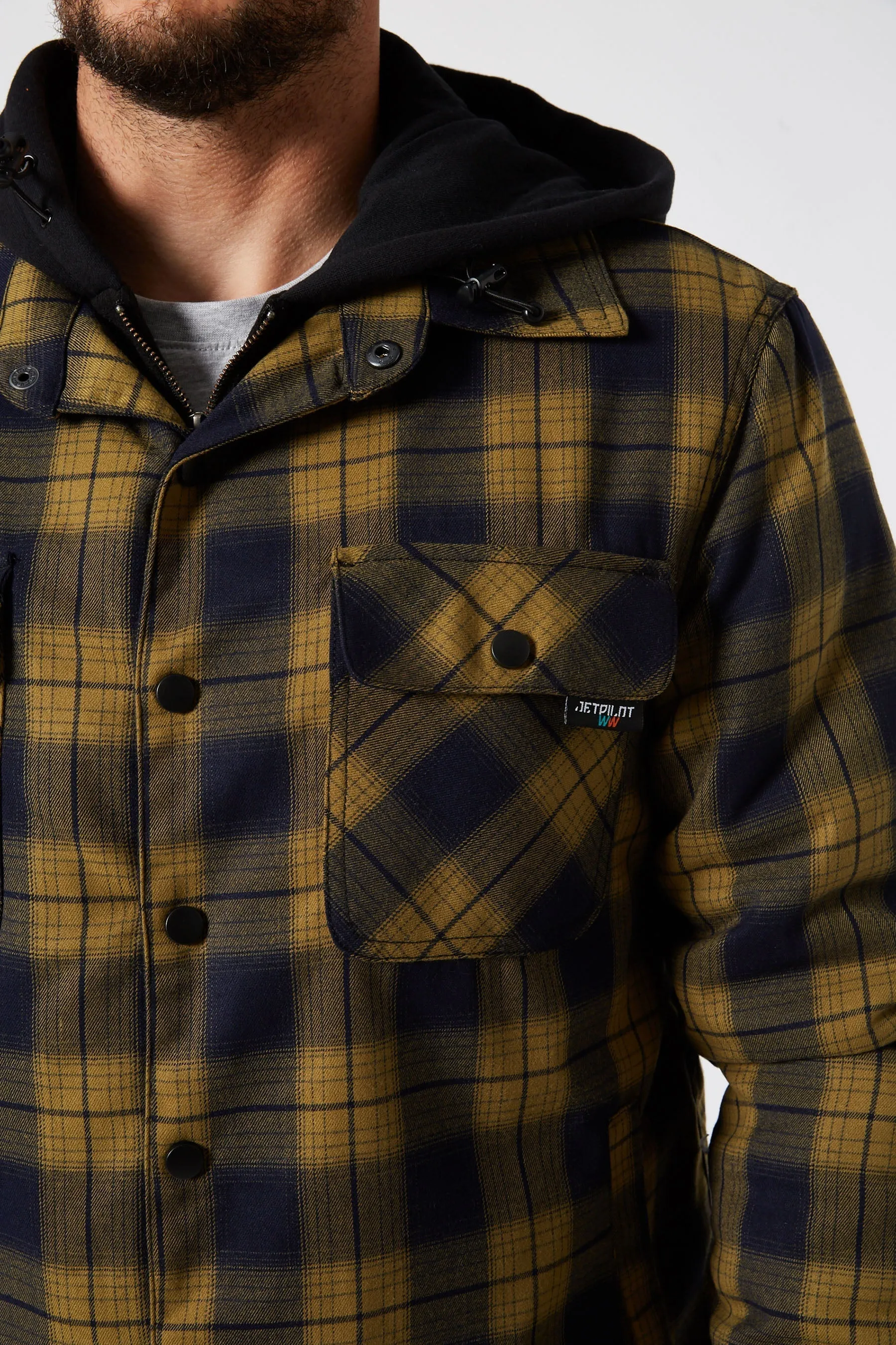 Jetpilot Quilted Mens Flannel Jacket - Mustard