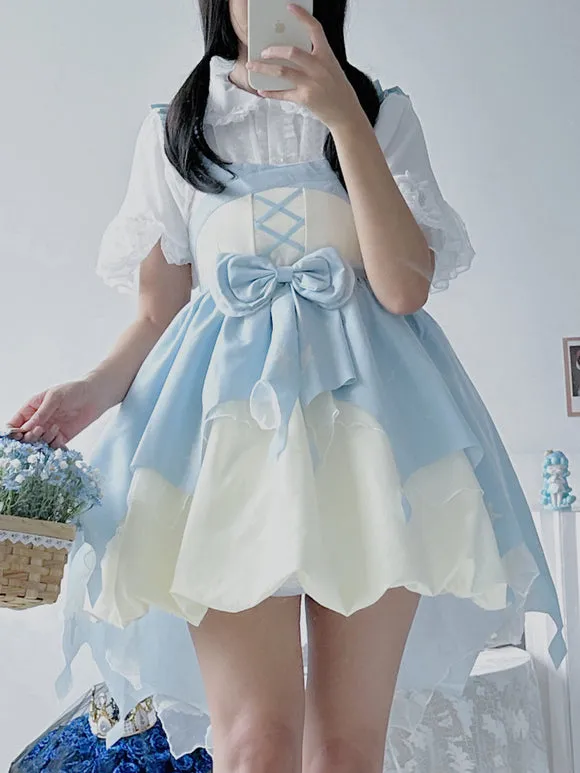 JSK Sweet Lolita Dress Polyester Sleeveless Bows Jumper Lolita Dress