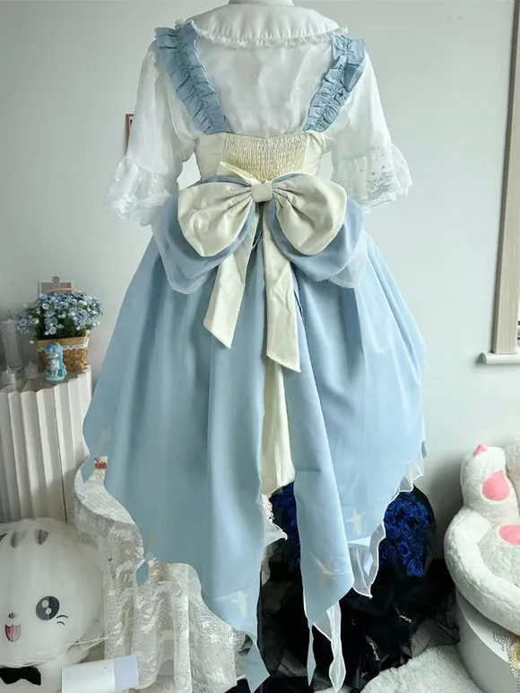JSK Sweet Lolita Dress Polyester Sleeveless Bows Jumper Lolita Dress